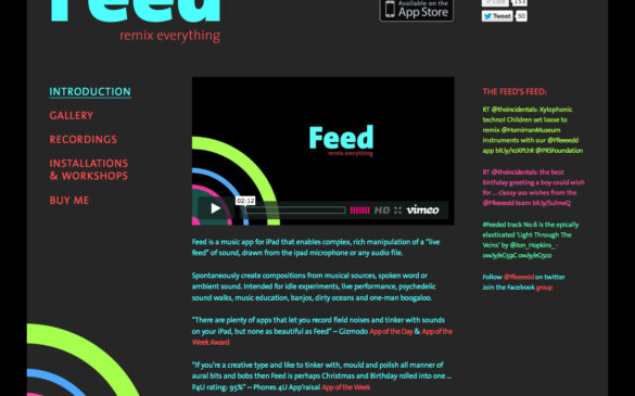 The Feed App | Home Page Screenshot