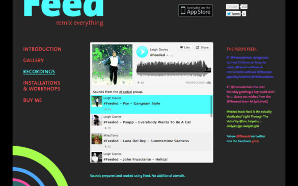 The Feed App | Recordings Page Screenshot