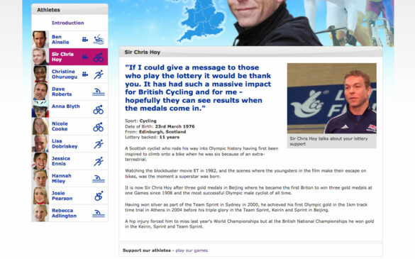 The National Lottery | Good Causes Page Screenshot