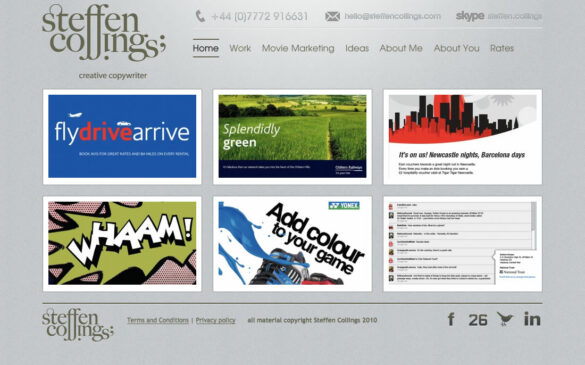 Steffen Collings Home Page Screenshot