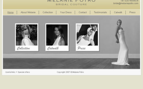 Melanie Potro | Home Page Screenshot